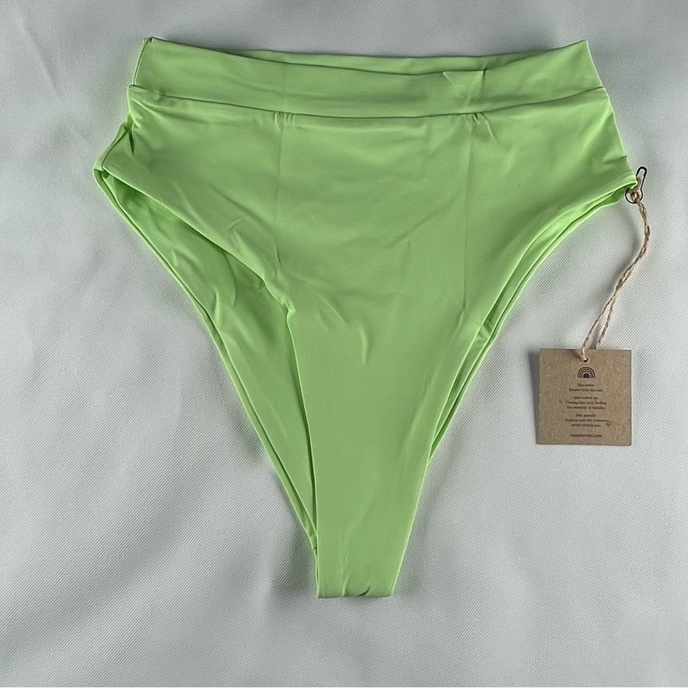 NWT Toast Swim Signature High Waisted Bikini Bottom, Paradise Green Size XS